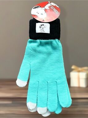 Mint Blue Retro Snoopy Joe Cool Peanuts Gloves Accessories Gift - Adult One Size